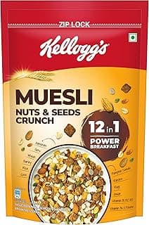 Kellogg’s Muesli Nuts & Seeds Crunch 950g/1kg (Weight May Vary) | 12-in-1 Power Breakfast | No Maida | High in Fiber| India’s No. 1 Muesli