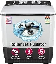 LG 10 Kg, 5 Star, Roller Jet Pulsator, Semi-Automatic Top Loading Washing Machine (P1040RGAZ, Dark Gray, Better wash with effective scrubbing, Rat Away Feature, 5 Year Motor Warranty)