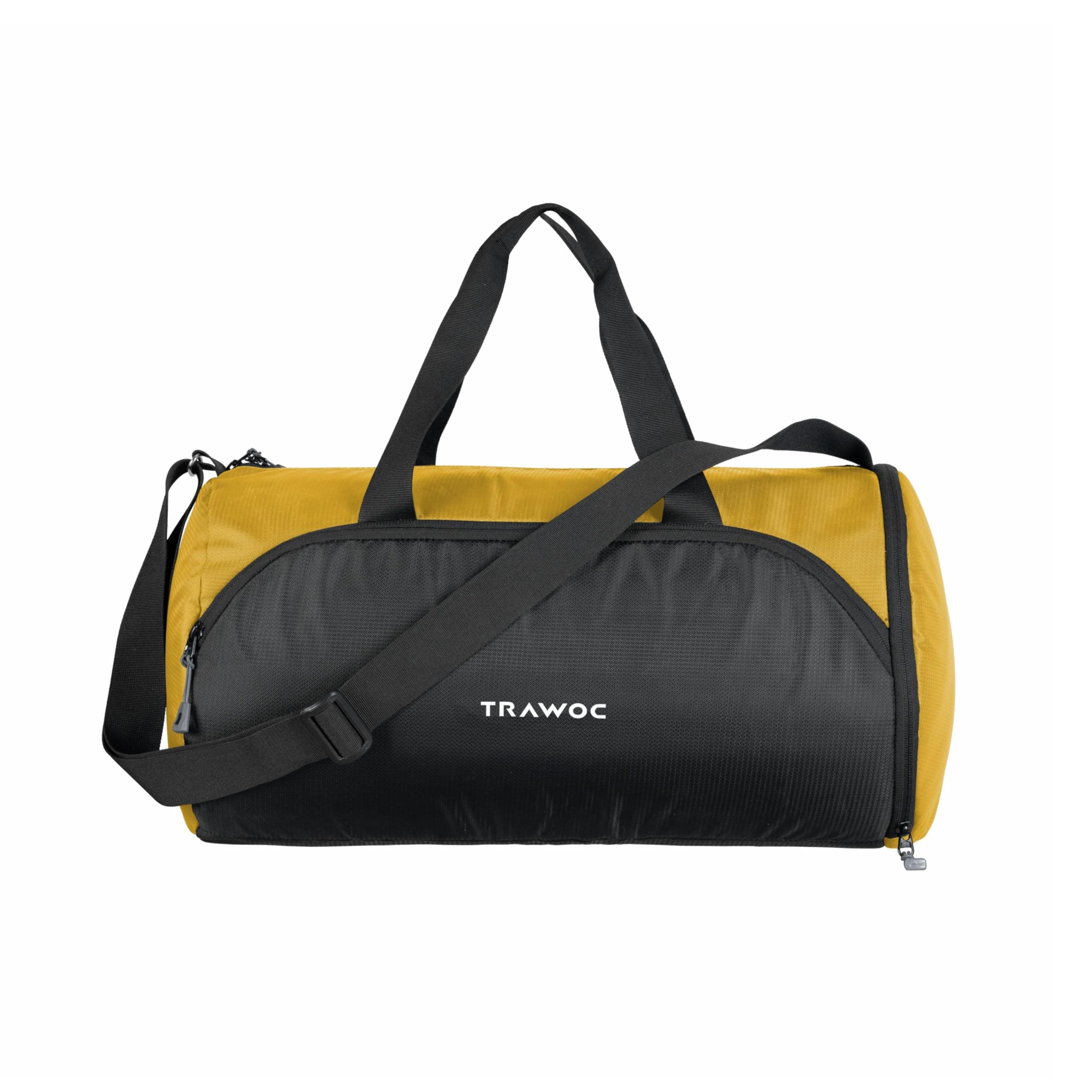 TRAWOC 30L Gym, Sports & Travel Duffle TMPB02, Unisex Duffel Bag with Shoe Compartment | 3-Year Warranty, Yellow