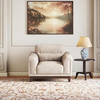 Urban Ladder Colby 1 Seater Fabric Sofa in Beige