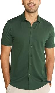 DAMENSCH Men's Constant All-Degree Half Sleeve Regular fit Shirt, Pique Textured, Thermoregulating Cotton Blend, Recycled Fabric Shirts Stylish