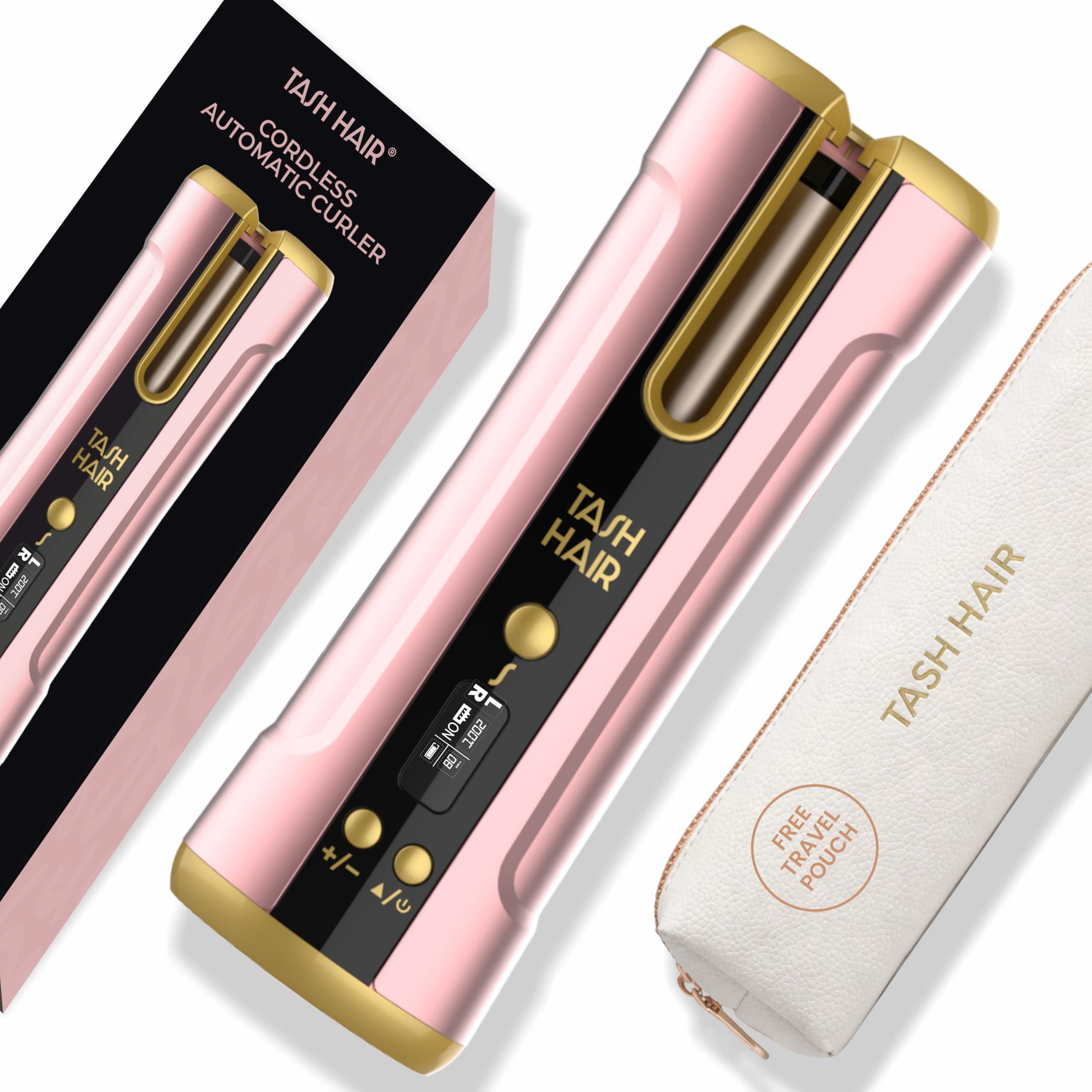 Tash Hair Twirl Cordless Automatic Hair Curler Machine- 6 Heat Settings (150-200°C) for Damage Free Styling & 6 Timer Settings (8-18 Secs) for All Curl Types, Universal Type-C Charging- 1 Yr Warranty