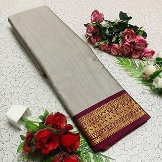 Women's Woven Cotton Silk Saree with Traditional Zari Border & Blouse Piece