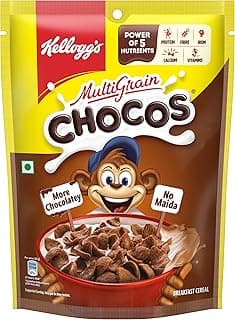 Kellogg's New Multigrain Chocos, 250G | Multigrain Energy, More Chocolatey | No-Maida | Power Of 5 Nutrients Protein, Fibre, Iron, Calcium, Vitamins | Kids Breakfast Cereal