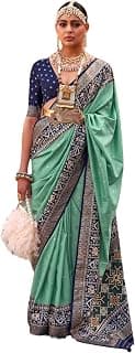 Pandadi Saree Women's Pure Patola Silk Saree With Unstitched Blouse Piece