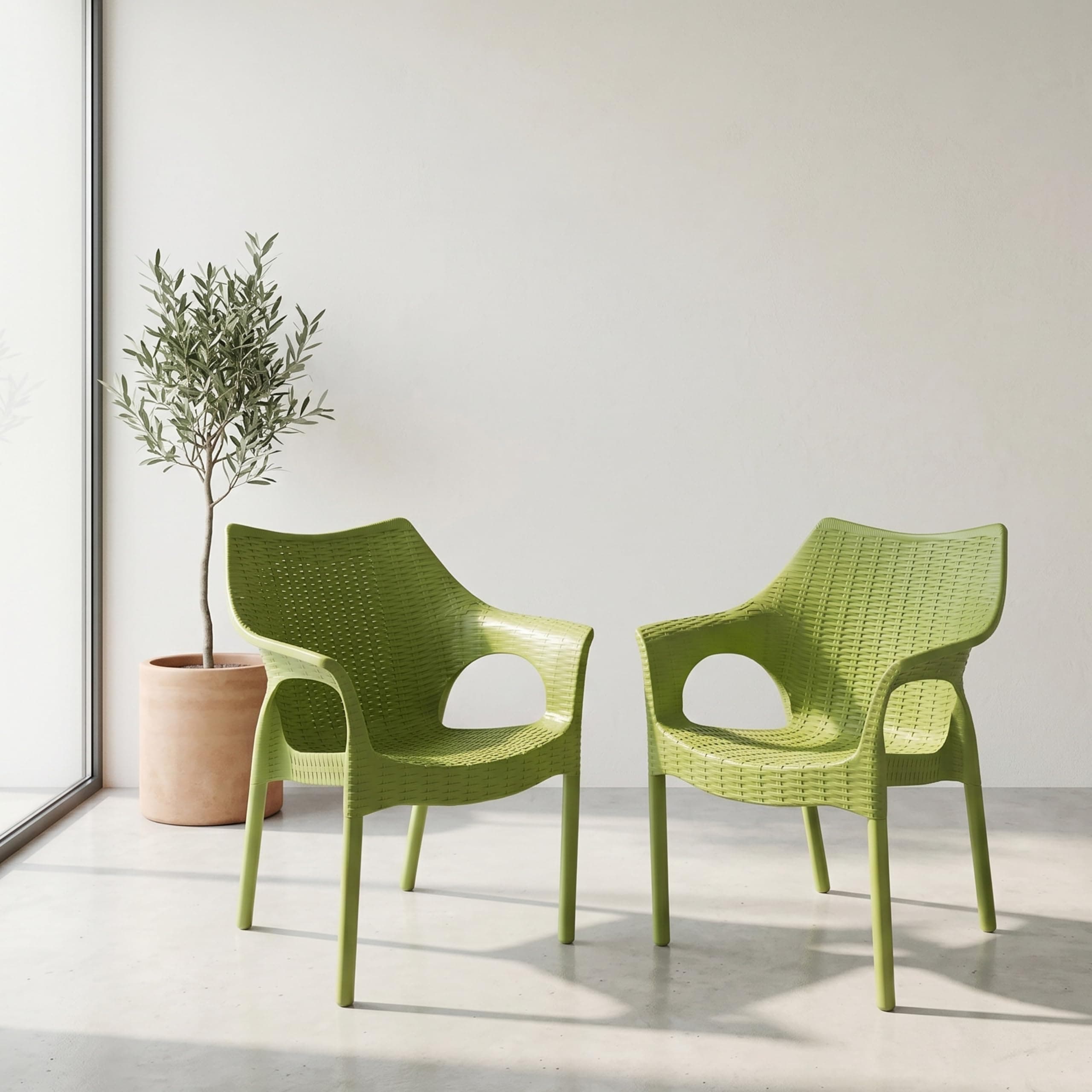 Oaknest Unboxing Furniture Supreme Cambridge Heavy Plastic Chair | Oversized Arm Chair for Garden and Outdoor | 250Kg Weight Bearing Capacity | 6 Months Warranty (Mhendi Green) | Set of 2 Chairs
