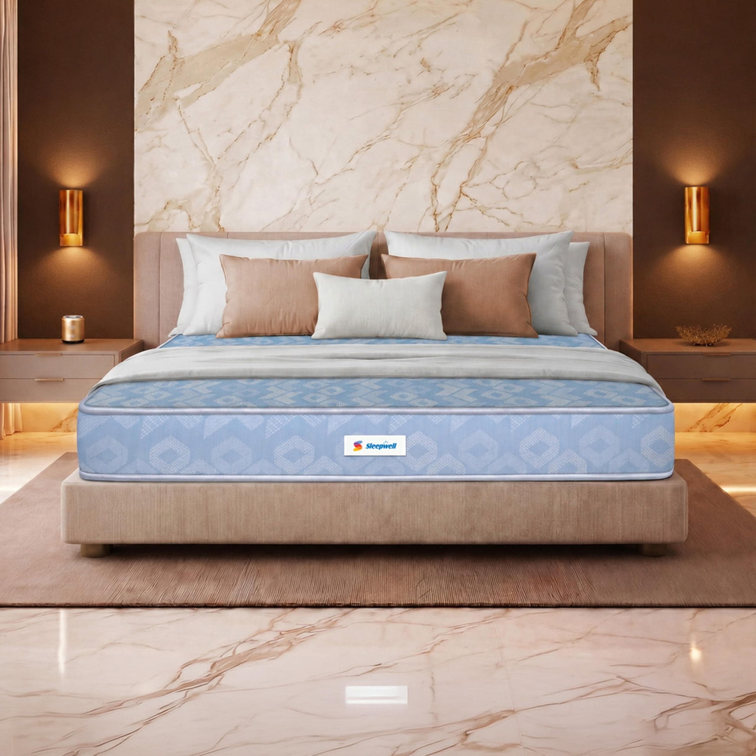 Sleepwell Ortho Mattress | Queen Size 72x60x6 Inch | Medium Firm Orthopedic Spine Support | Pressure Point Relief | Resitec Foam with VPF | Neem Fresche Anti-Microbial | 10 Years Warranty