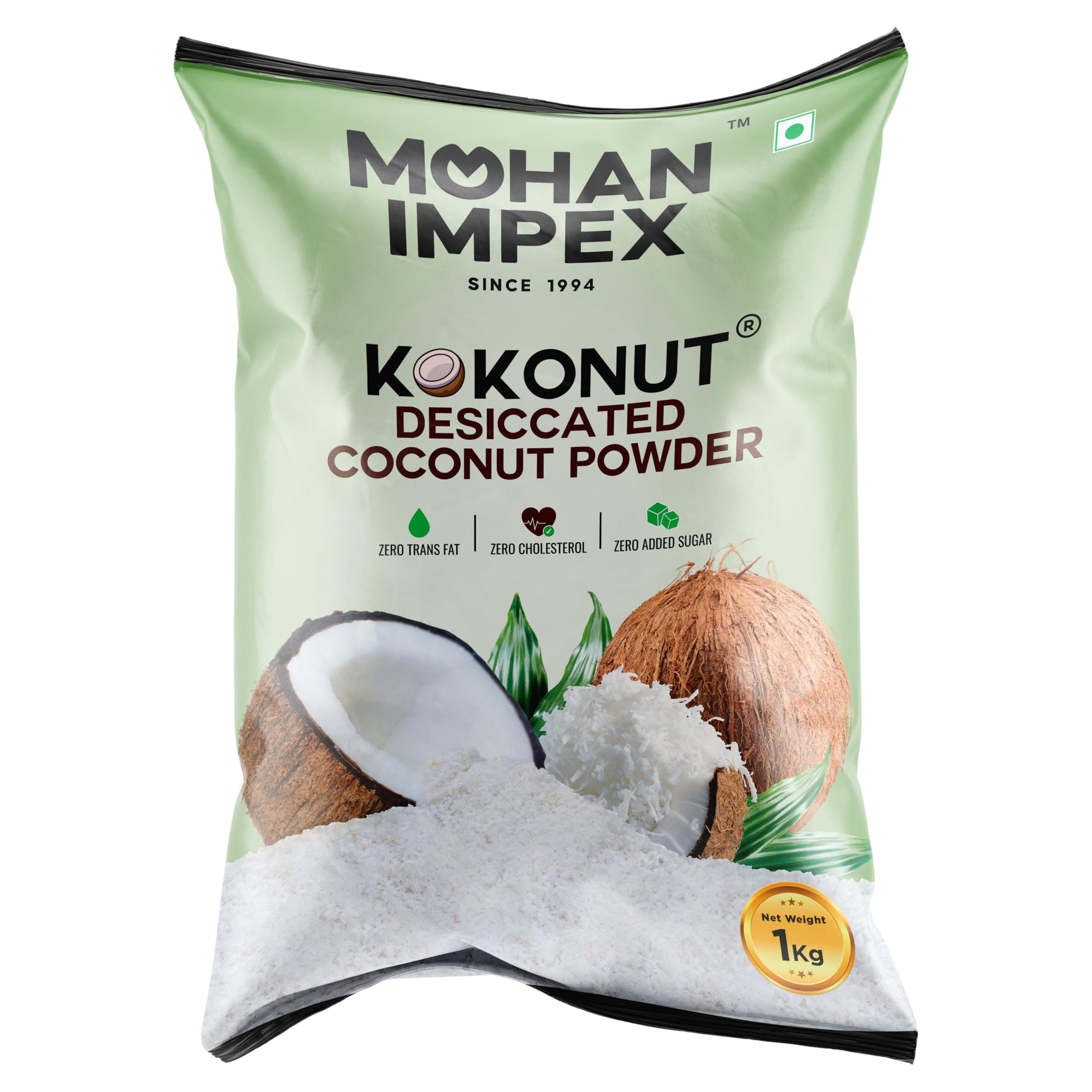 MOHAN IMPEX Fresh Desiccated Coconut Powder 1Kg | Pure & Natural | Perfect for Indian Sweets, Cooking, Coconut Chutney, Baking & Curries | Dry Grated Coconut for Milk & Desserts
