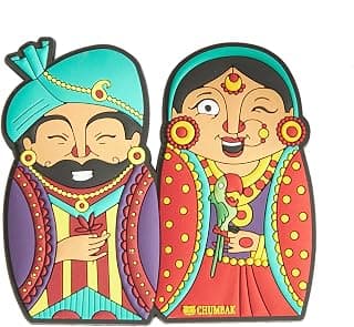Chumbak Royal Couple Fridge Magnet – Fun Punjabi Sikh Character Design, Quirky Refrigerator Décor, Magnetic Home Accessory & Indian Gifting Idea