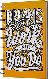 Amazon Brand - Solimo Daily Planner and Organizer, To Do List, Undated Hard Bound Planner, Laminated Covers, 150 Pages (Dreams Work, Yellow)