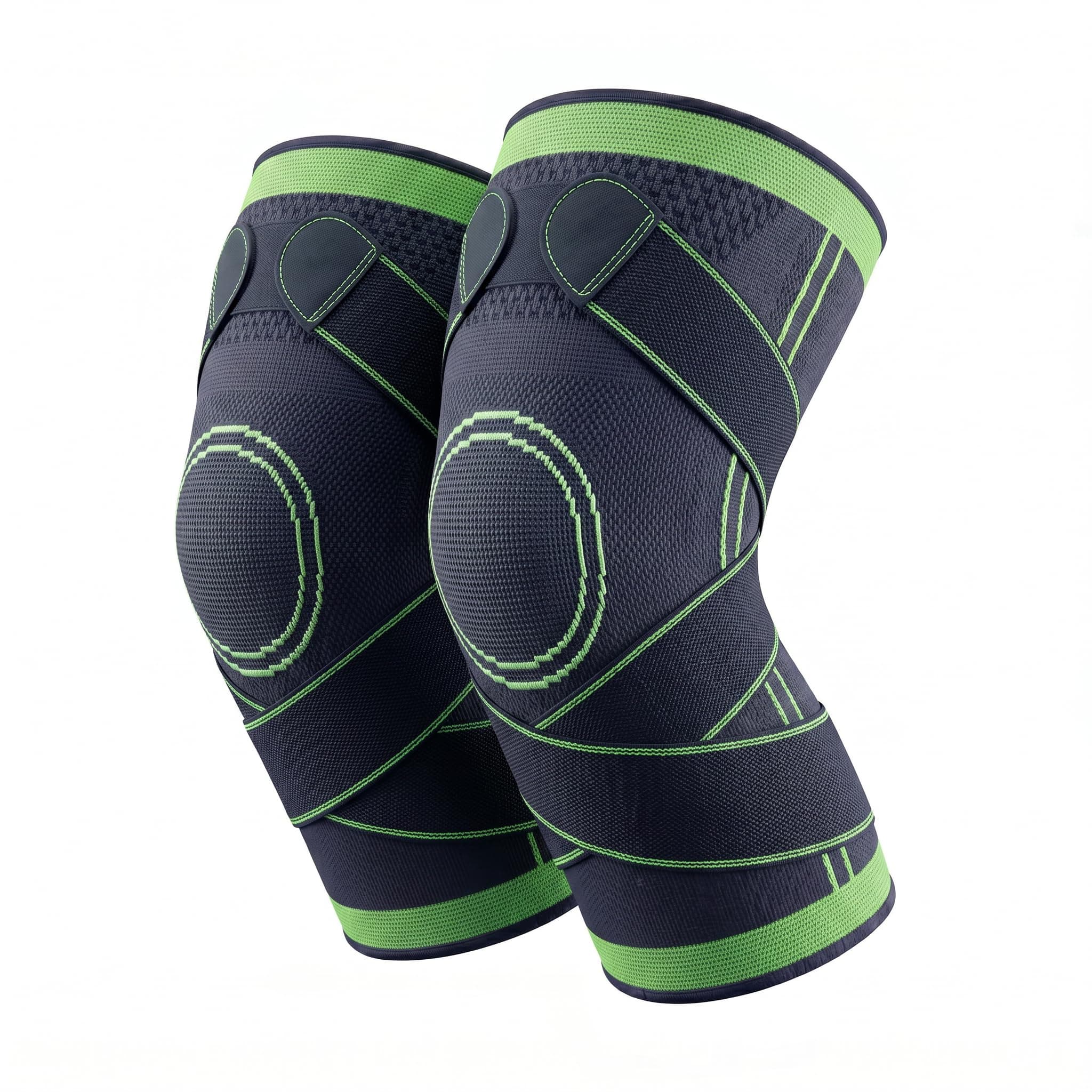 Dyna Pro Knee Cap | Adjustable Strap For Custom Fit | Compression Knee Support | Injury Prevention, Recovery, Pain Relief, Gym, Crossfit, Meniscus Tear, ACL/PCL, Arthritis | Suitable for Men & Women | | Medium (1 PAIR) | Green