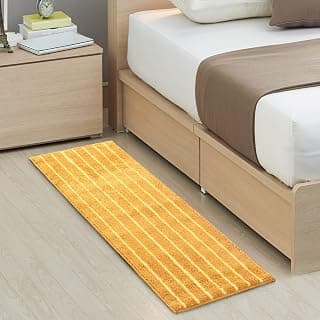 Saral Home Champ Microfiber Durable & Washable Multipurpose Bedside Runner for Home/Kitchen/Living Area/Lobby/Office Entrance with Anti Skid Backing (Yellow, 40 Cm X 110 Cm)