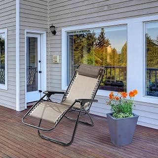 The Better Home Recliner Chair for Home-90x66x108CM|130° Recline|Folding Chair/Camping Chair/Foldable Chair/Garden Chair|Outdoor Chair/Outdoor Furniture/Rust & Weather-Resistant Material- Brown
