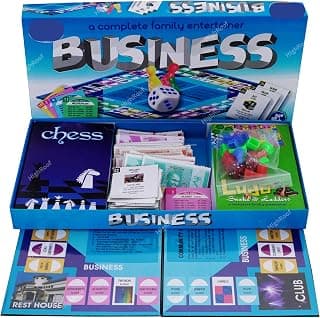 Business Senior Game with Plastic Coins Along with Other Board Games Like Ludo, Snakes Ladder for Kids & Adults