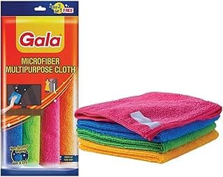 Gala Microfiber Cleaning Cloth/ Towels Set of 4 Kitchen Wipes, Microfiber Cloth for car, bike cleaning and home cleaning, Glass cleaning cloth, (Multicolor)