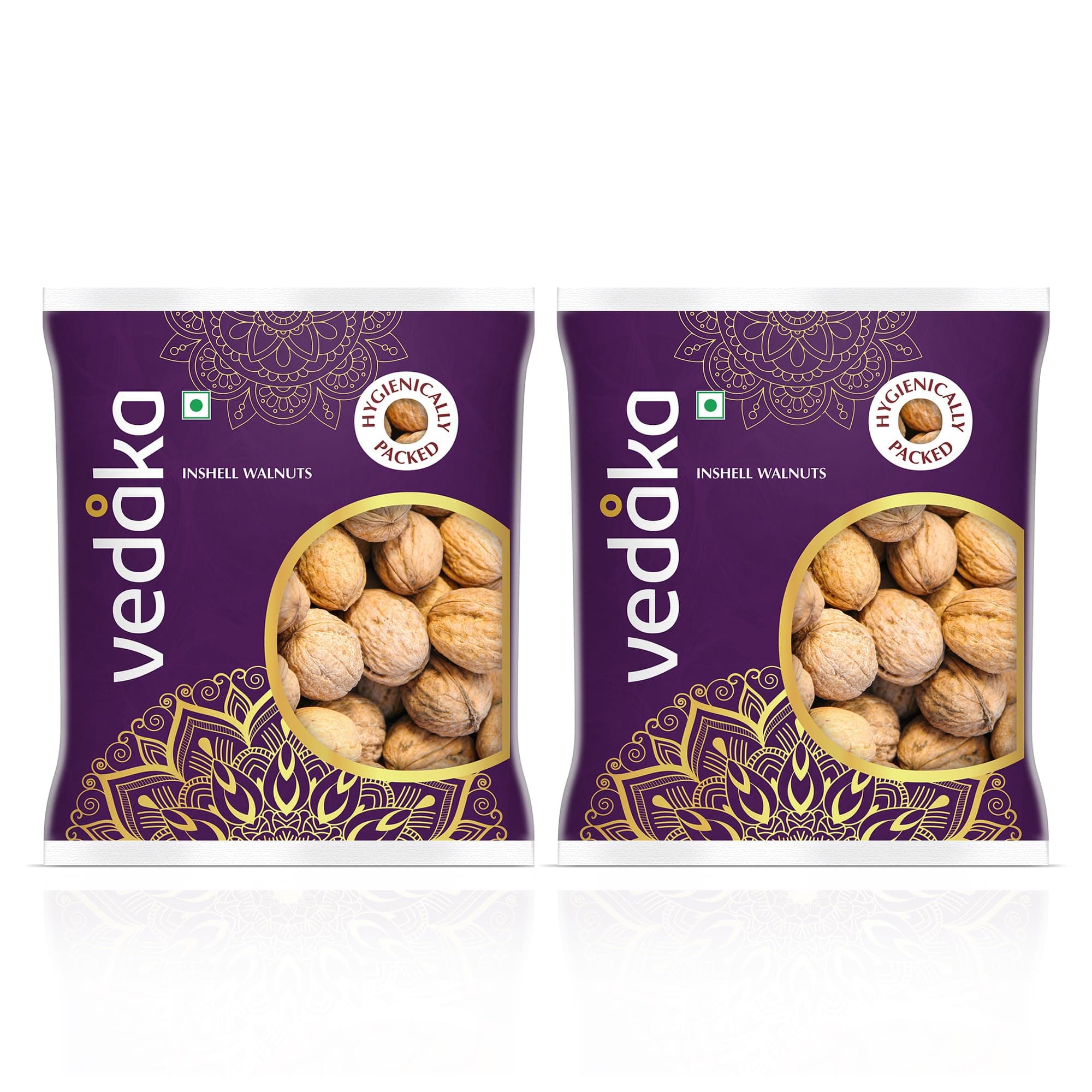 Amazon Brand - Vedaka Premium Inshell Walnuts | 1Kg (500G X 2 Packs) | Delightful Snack | Premium Akhrot