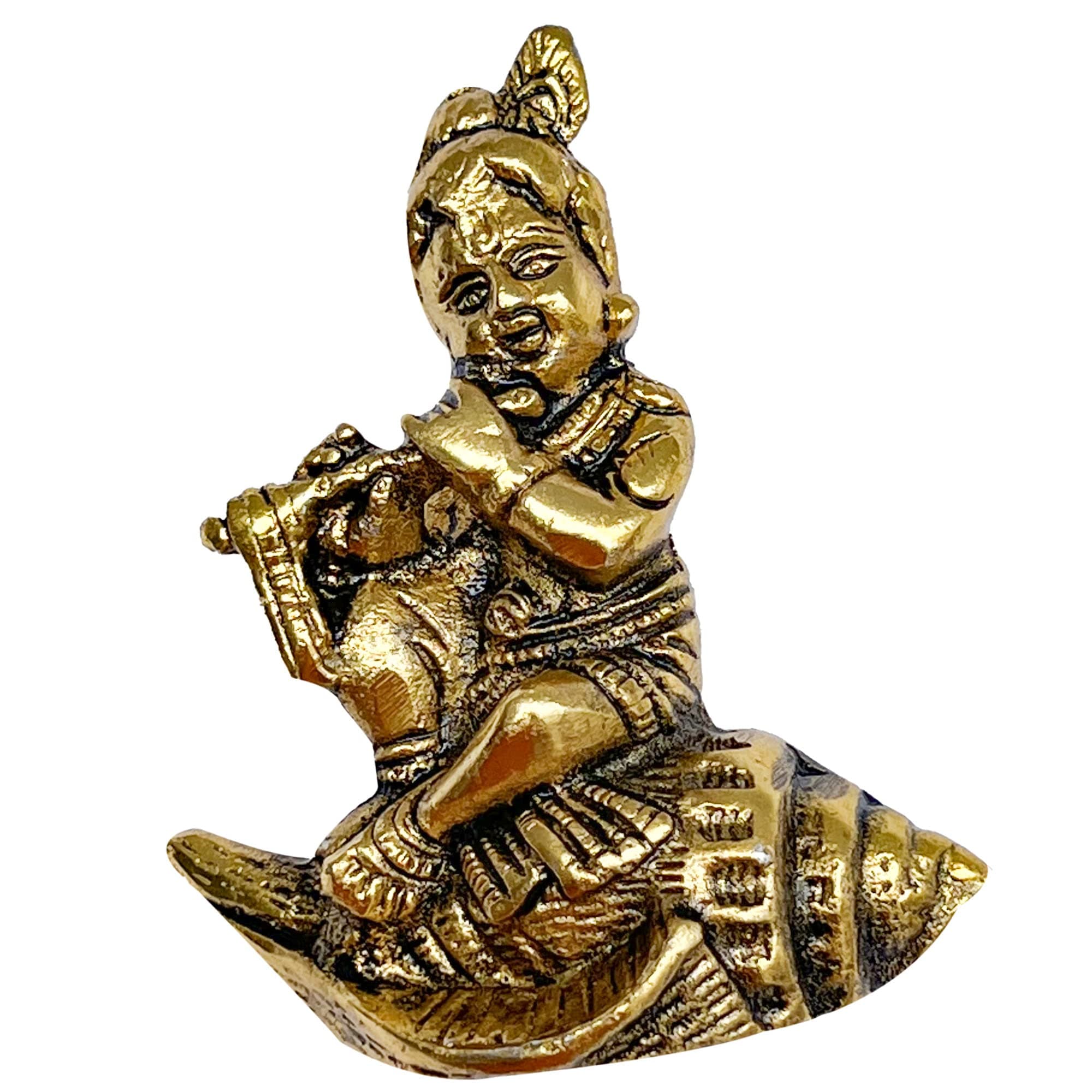 WC_Lord Krishna Statue Krishn Metal Idol Figurine-Hindu God of Love and Divine Joy-Murlidhar Kishna Idol for Indian Religious Festival– Home Decor Item