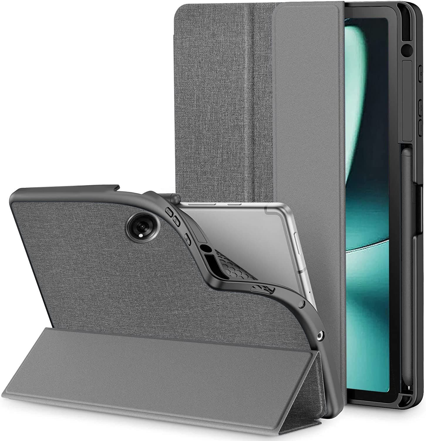 MOCA Tri-Fold Flip Case Compatible with OnePlus Pad 11.61 inch 2023 with Pencil Holder-Auto Wake/Sleep,Shockproof Folio Case (Dark Grey)