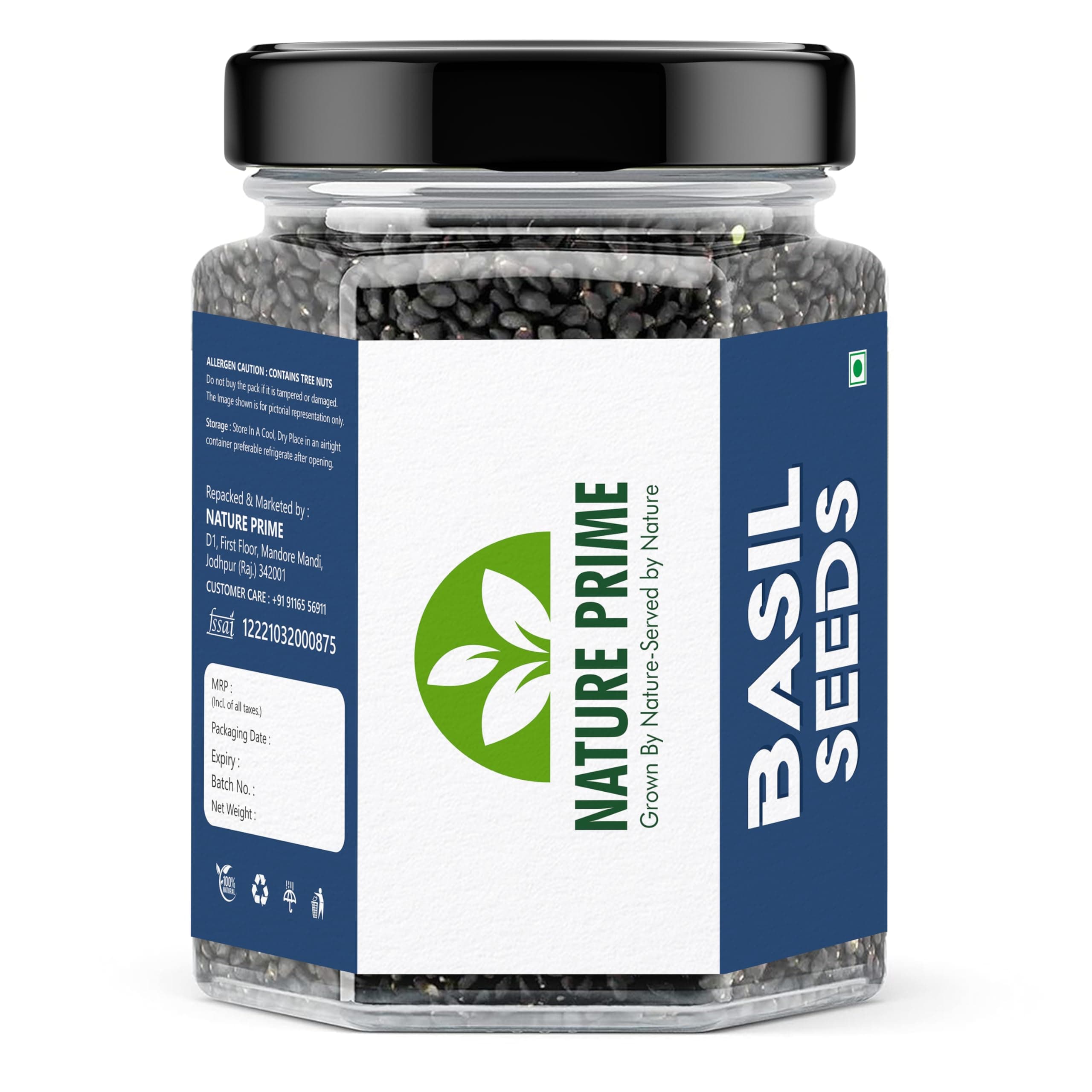 Nature Prime 100% Hygienic Raw sabja Basil Seeds 250Gm | Seeds for Eating | Weight loss & Boost Digestion
