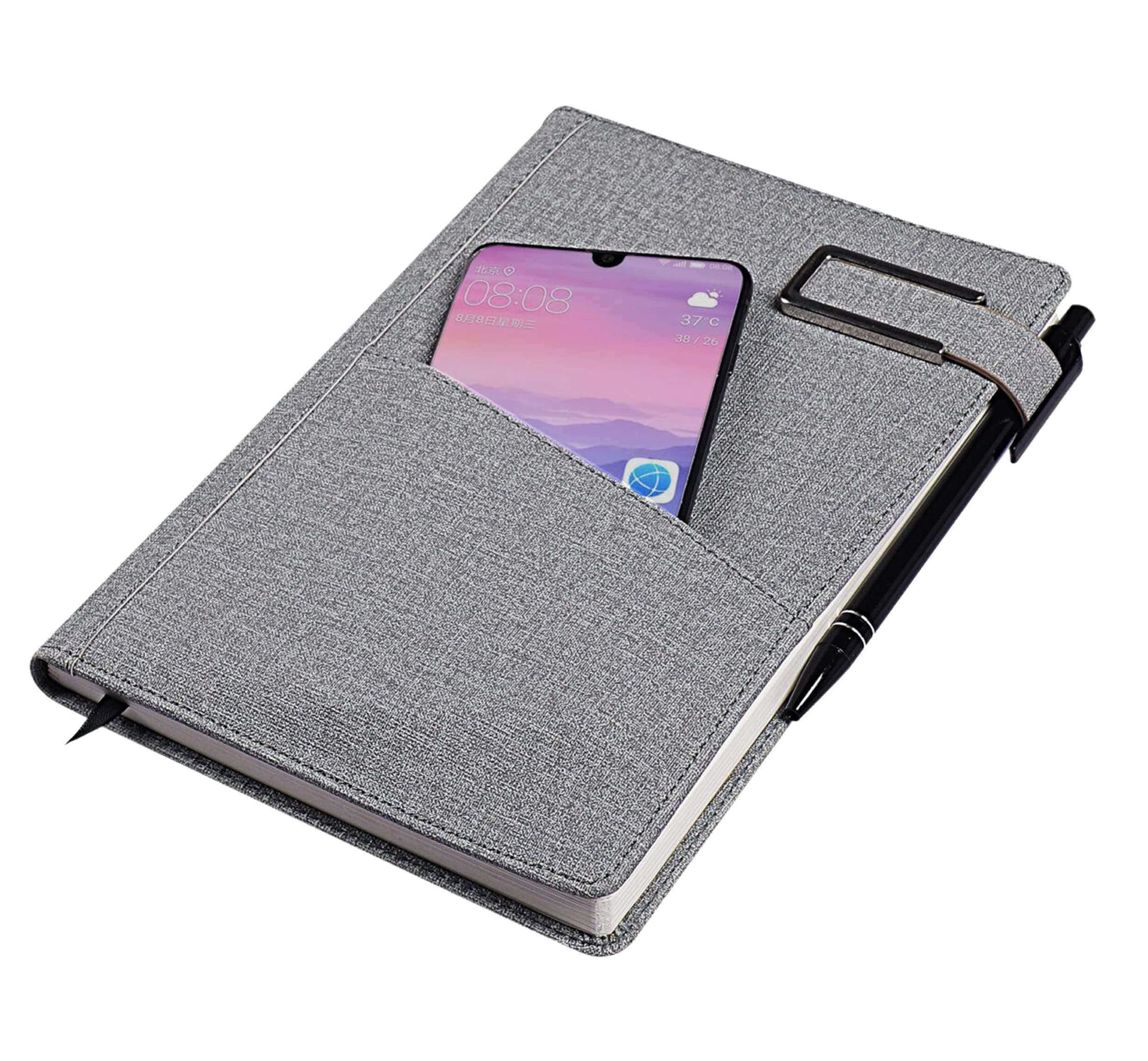 Schmick A5 Notebook Diary for Men Women | Executive Professional Office Diary with Magnetic Flip Lock (220 Ruled Pages, 6 x 8.5 Inches, 80 GSM, Grey)