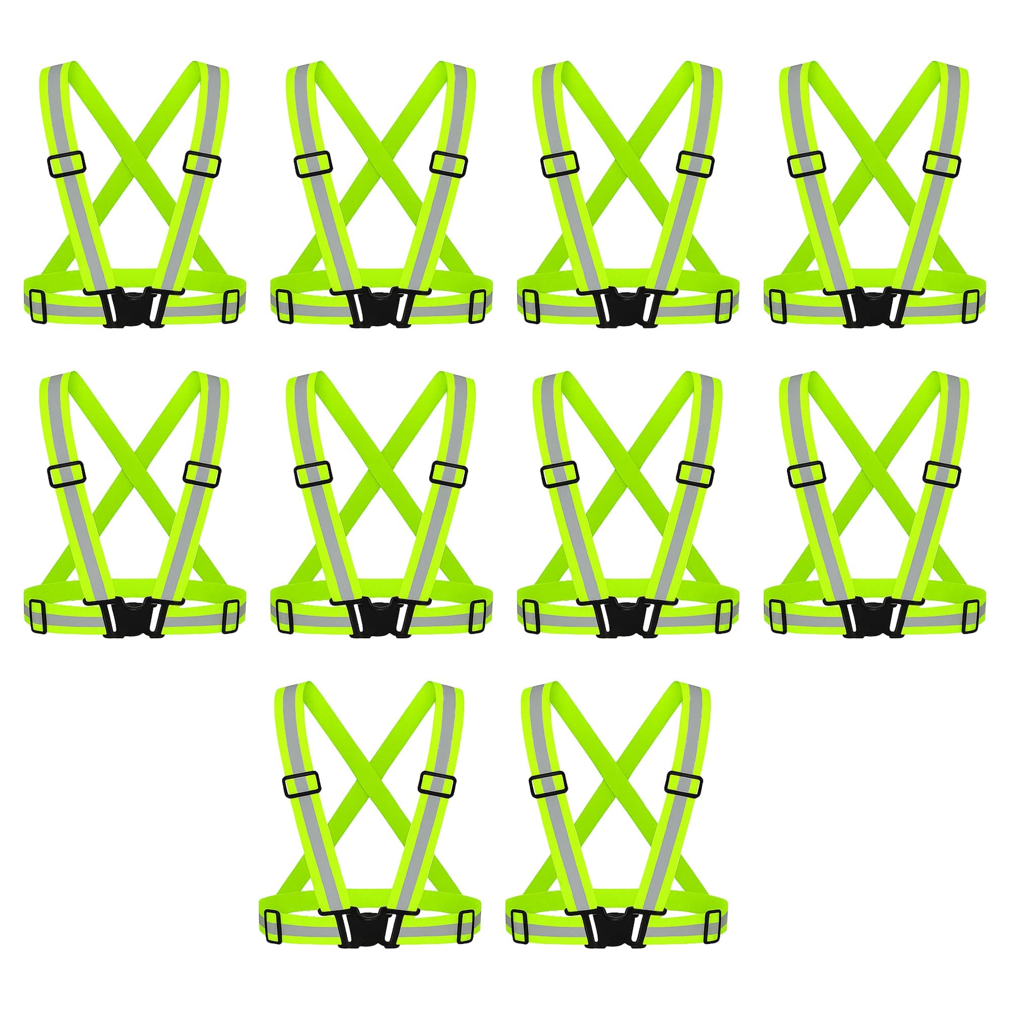 uniformer High-Visibility Reflective Safety Belt | Adjustable Cross Belt Straps | Night Cycling Reflector | Safety Gear for Construction, Warehouse & Outdoor Work