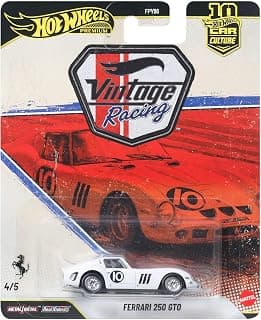 Hot Wheels Premium Car Culture Collectible Toy Car, 1:64 Scale Die-Cast Ferrari 250 GTO, Eurospeed Vehicle with Real Riders Tires