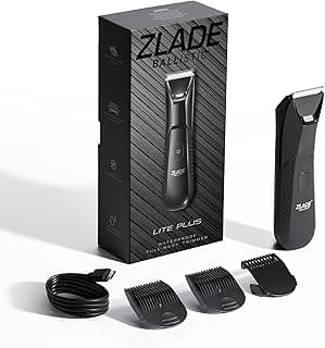 Zlade Ballistic Lite Plus Manscaping Trimmer for Men | Full Body, Beard, Balls, Pubic Hair & Private Parts Groomer | SafeEdge Ceramic Blades, No Nicks or Cuts | 7000 RPM | Waterproof | 90 Mins Runtime