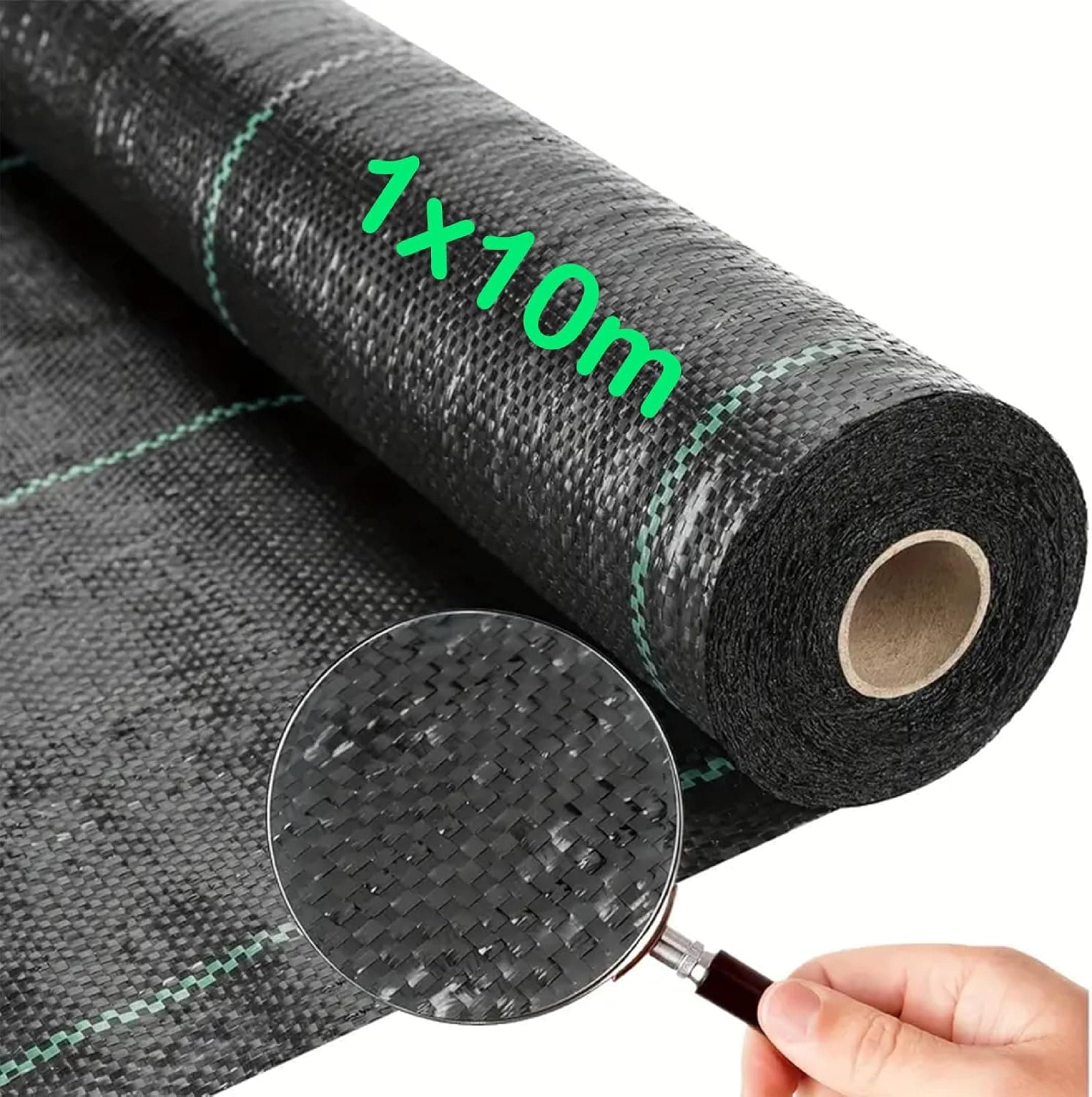 HHBR 1x10 Meter Weedmat Landscape Fabric, Heavy Duty Ground Cover with Lining, Landscape Fabric 110 GSM Weed Block Gardening Mat for Gardens, Agriculture, Outdoor Projects with Long Life (Black)