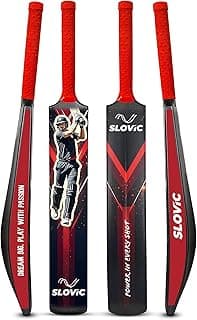 Slovic Cricket Bat [81 x 10 CM] | Full Size Tennis Bat for Cricket | Cricket Bat-Ball for Kids (10 to 14 Years Old) | Plastic Bats for Indoor Tournament | Lightweight Fiber Bat for Cricket kit