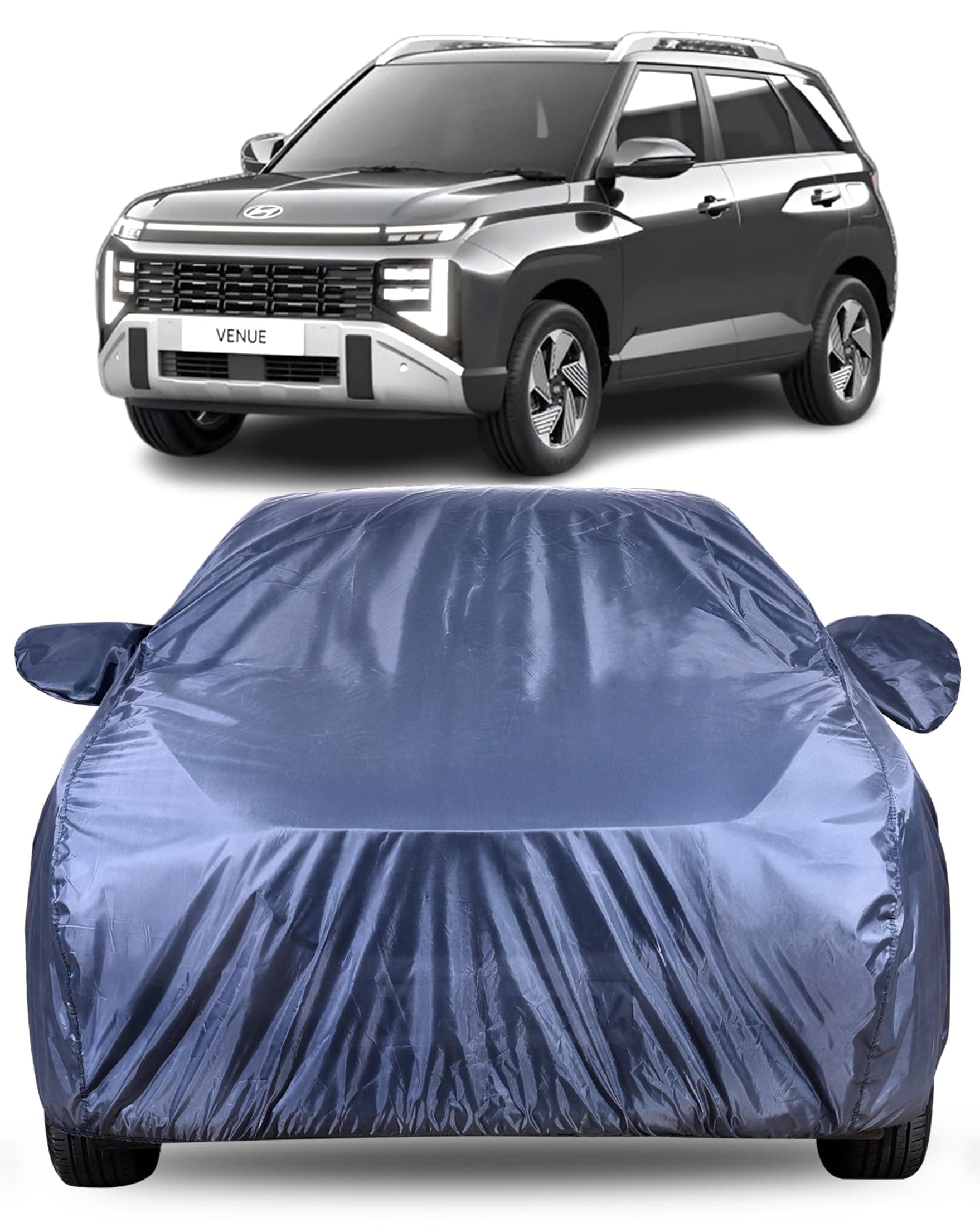 Autofact Premium Car Cover for Venue 2026 Facelift | All Weather Water-Resistant Full Body Car Cover | Light-Weight Triple-Stitched Outdoor Shield with UV Protection, Dustproof & Heat-Resistant
