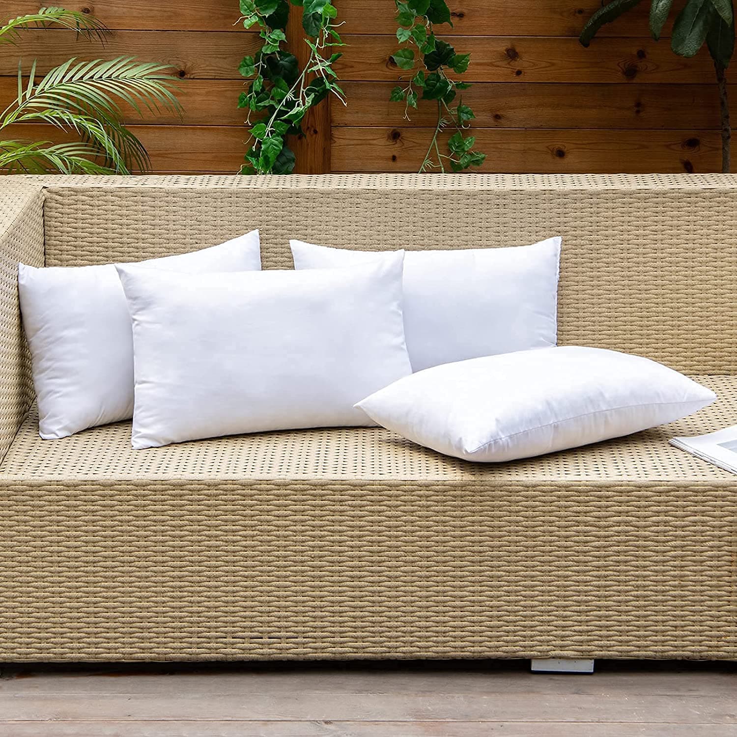 HFI UrbanArts Premium Polyester Fiber Cushion Fillers - Pack of 10 Pcs | 12 x 18 Inches | White | Cushion Pillow, Cushion for Sofa, Pillows for Back Support