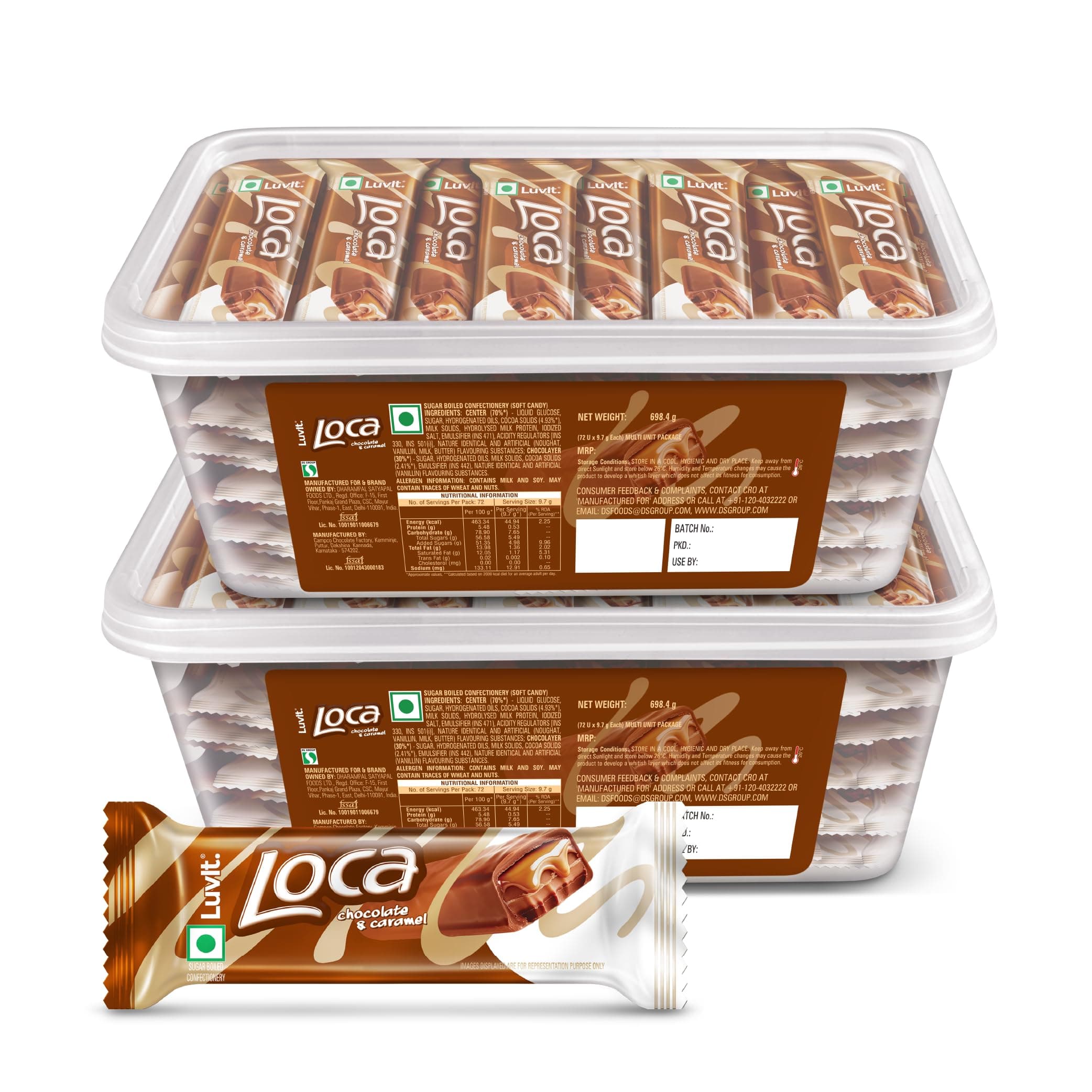 LuvIt. Loca Chocolate Caramel with Nougat Bars Bars (2 x 792 g)