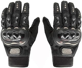 Probiker Protective Full Finger Gloves Anti-Skid Surface Breathable Bike Riding Glove for Motorcycle, Cycling, Climbing Mountaineering and Hiking (Black, XL)