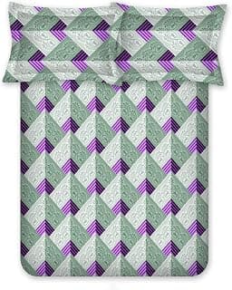 Bombay Dyeing Dream Lover 104 TC Queen Size 100% Pure Cotton Bedsheet with 2 Pillow Cover, Purple | 100% Pure Cotton, 2 Pillow Cover