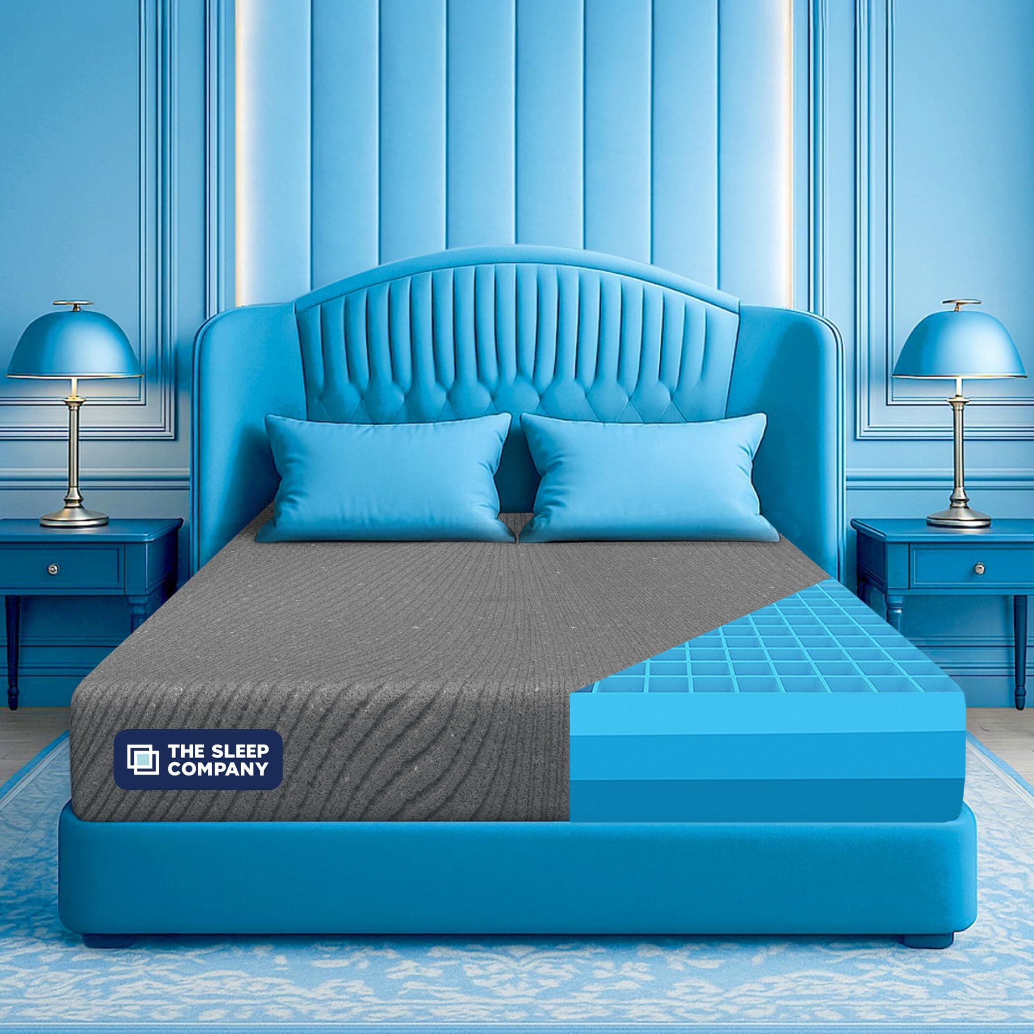 The Sleep Company SmartGRID Ortho Mattress | Japanese Patented Technology | AIHA Certified | Medium Firm Orthopedic Mattress for Back Pain Relief | 10 Years Warranty | Queen Size Bed 75x60x5 | Grey