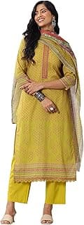 Libas Printed Cotton Straight Kurta With Trouser and Dupatta