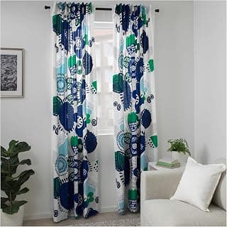 Ikea Irmelin Curtains 1 Pair White Multicolor 404.251.67 Size 57x98