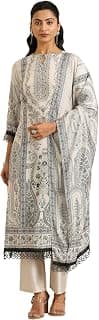 Libas Printed Cotton Blend Straight Kurta With Trouser and Dupatta