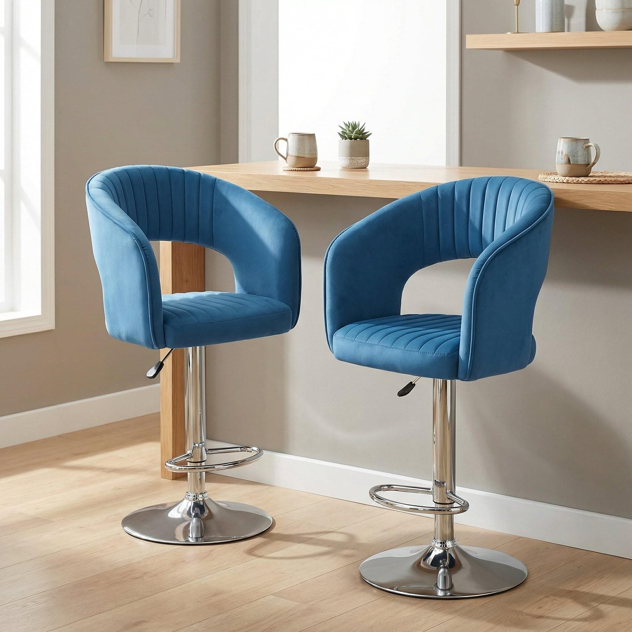 Wakefit Lunoir Crome Base Bar Chair - (Set of 1)