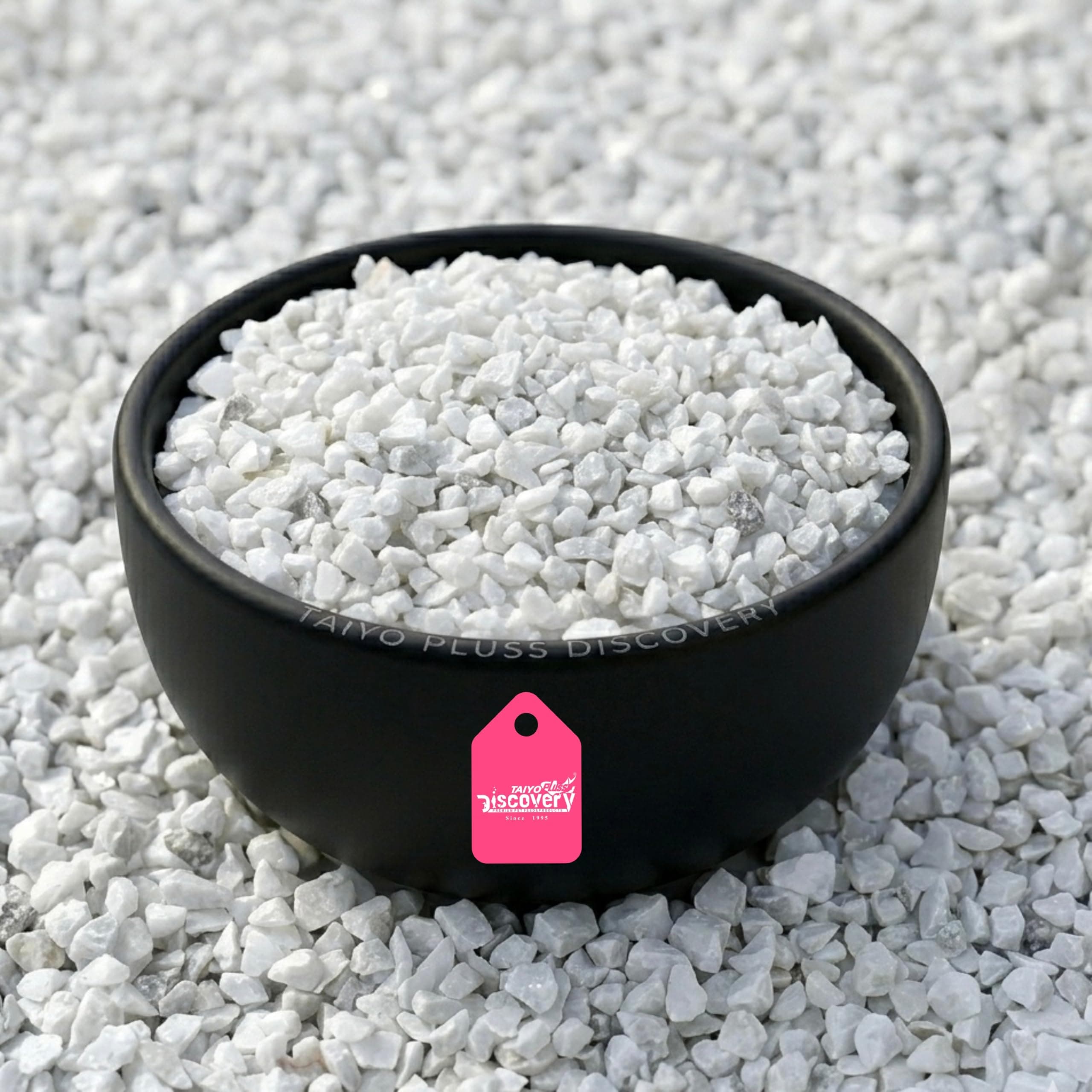 Taiyo Pluss Discovery White Aquarium Marble Chips - 5 kg | Natural Decorative Gravel Stones for Fish Tanks, Aquascaping, Home Decor & Garden Vase Fillers | Bio Filtration Tank Media (Size 7-13 mm)