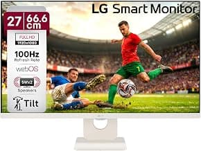 LG 27U511SA 68.58 cm (27 Inch) Full HD (1920x1080) IPS Smart Monitor with webOS, 100Hz, Wi-Fi, Bluetooth, Miracast, AirPlay2, Speakers, HDMI, USB-A, Slim Stand, 3-Side Virtually Borderless, (Black)