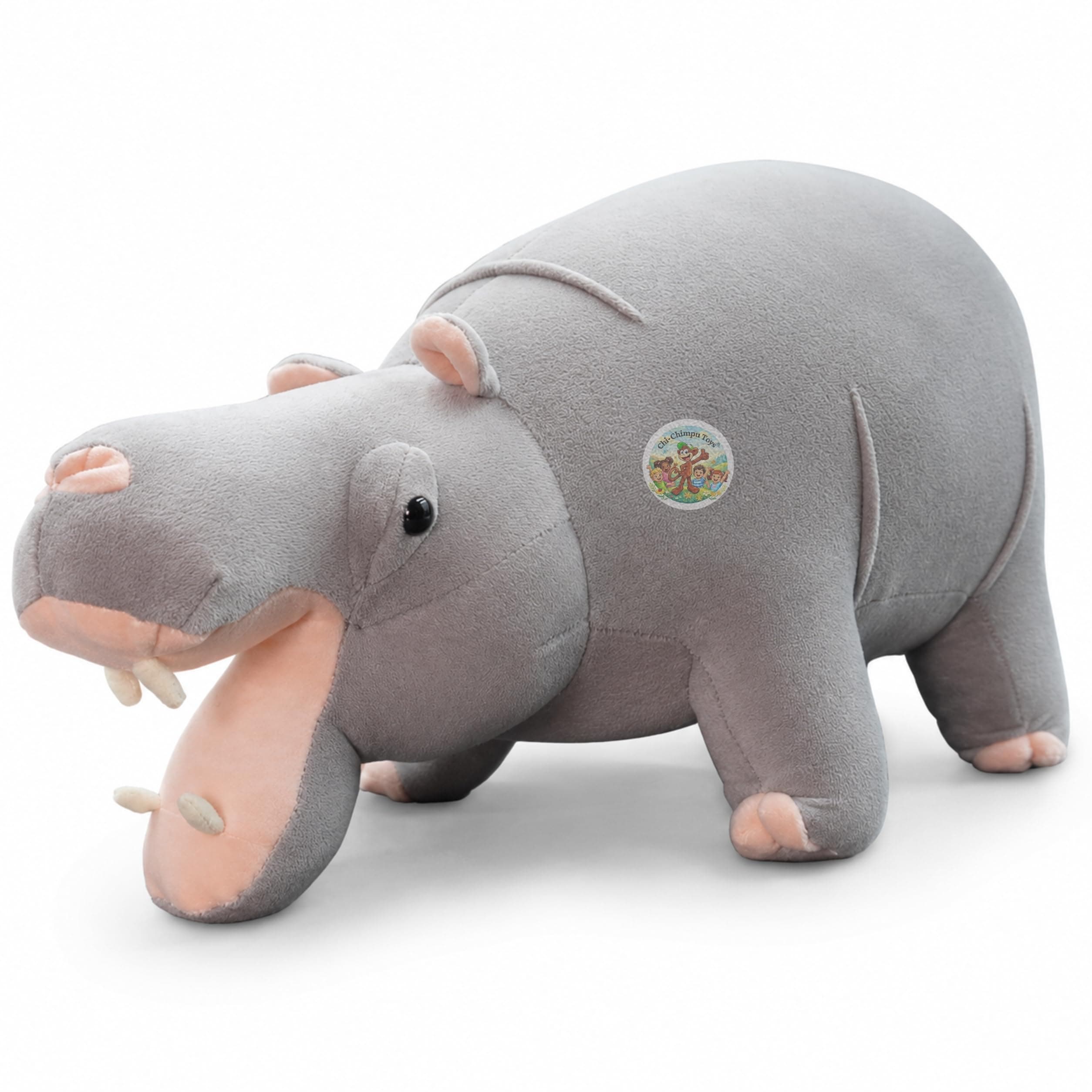 CHI-CHIMPU TOYS Hippo Soft Toy 50 cm | Realistic Big Size Plush Stuffed Hippopotamus Toy | Soft Cuddly Animal Toy for Kids, Babies, Boys & Girls | Non-Toxic Fabric | Birthday Gift