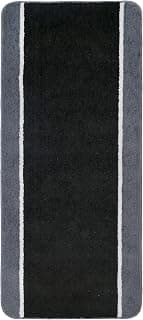 Saral Home Stripe Microfiber Durable & Washable Multipurpose Runner for Home/Kitchen/Living Area/Lobby/Office Entrance with Anti Skid Backing (Black, 60 Cm X 140 Cm)