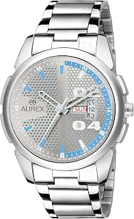 AUREX Stainless Steel Analogue Men's Watch (Silver Dial Silver Colored Strap)