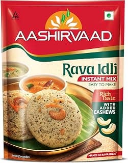 Aashirvaad Rava Idli Instant Mix, 500g Pack, Easy to Make 50 Rava Idlis in 3 Steps