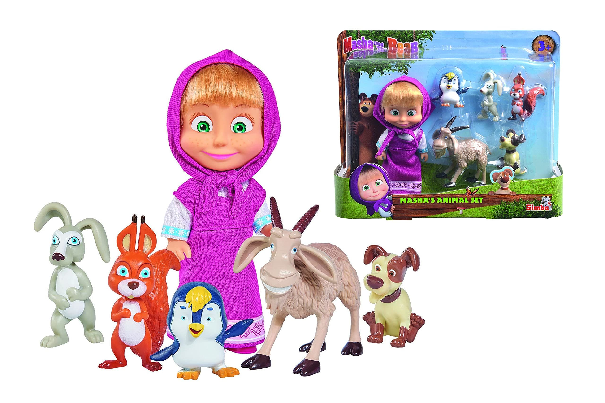 Masha and the Bear Simba Masha And Her Animal Friends Toyset