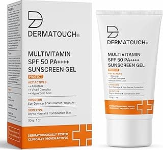 DERMATOUCH Multivitamin SPF 50 PA++++ Sunscreen Gel | Broad Spectrum UVA-UVB Protection | Zero White Cast | Helps Reduce Sun Damage & Skin Barrier Protection | For All Skin Types | 30g