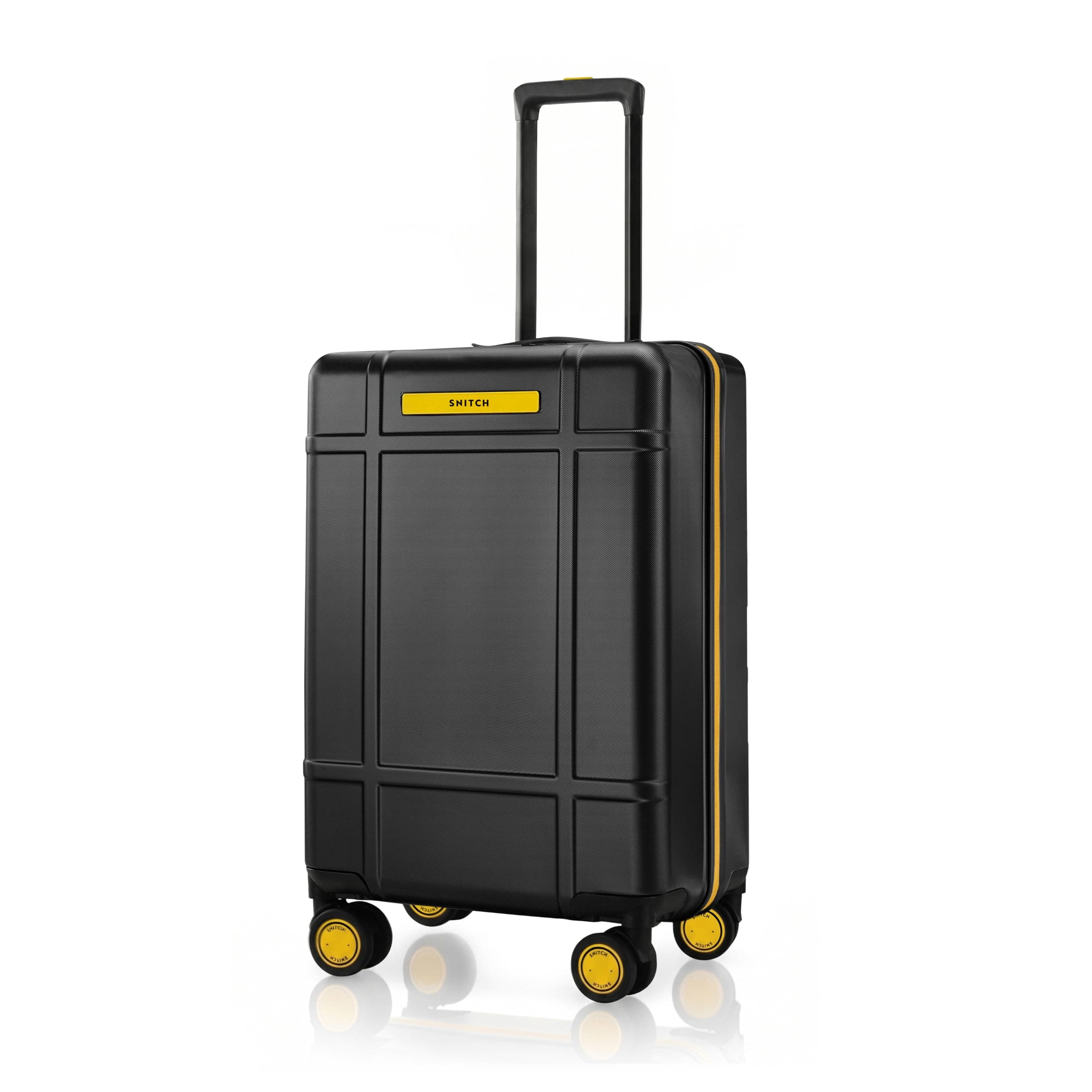 SNITCH Blink Cabin Size Grey Polycarbonate Hard Travel Suitcase - Trolley Bag Small & Luggage with 8 Wheels, Premium Lock, Wet & Dry Pouch & Free Shoe Bag
