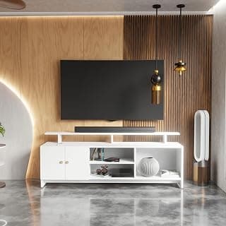 Modern TV Unit for Living Room | TV Stand Table | TV Cabinet | TV Table | Living Room Furniture for Home | Assembly-DIY | Color-White