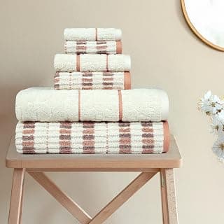 MYTRIDENT Indulgence By The Fireplace Towel Set,Super Soft,Intricate Design,Super Soft, FOS-Ripple
